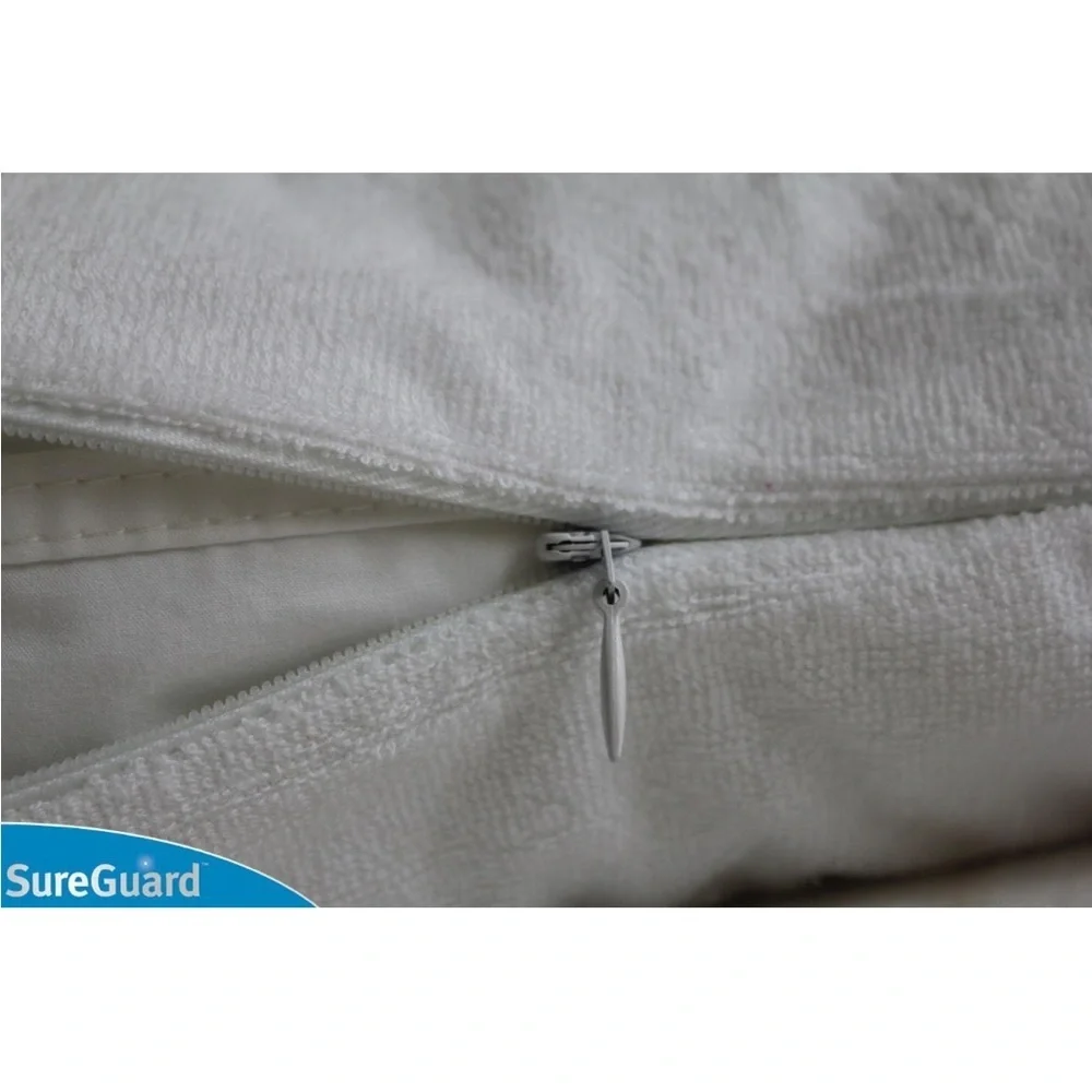 White Hypoallergenic Waterproof Pillow Protectors. Set of 2.